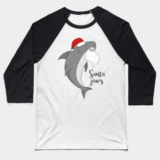 Santa Jaws- Funny Shark Christmas Gifts Baseball T-Shirt